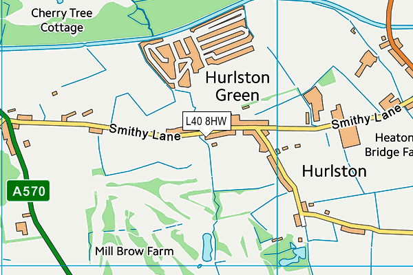 Smithy Lane Recreation Ground (Closed) map (L40 8HW) - OS VectorMap District (Ordnance Survey)