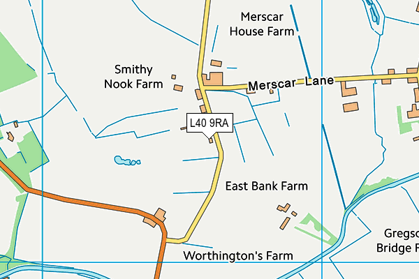 L40 9RA map - OS VectorMap District (Ordnance Survey)