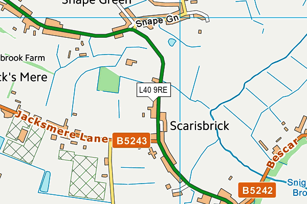 Scarisbrick St Mark's Church of England Primary School map (L40 9RE) - OS VectorMap District (Ordnance Survey)