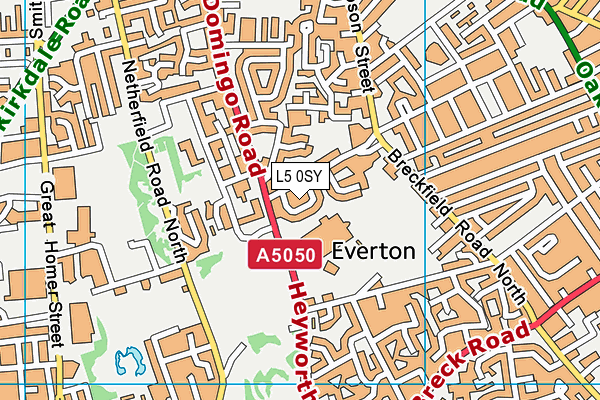 L5 0SY map - OS VectorMap District (Ordnance Survey)