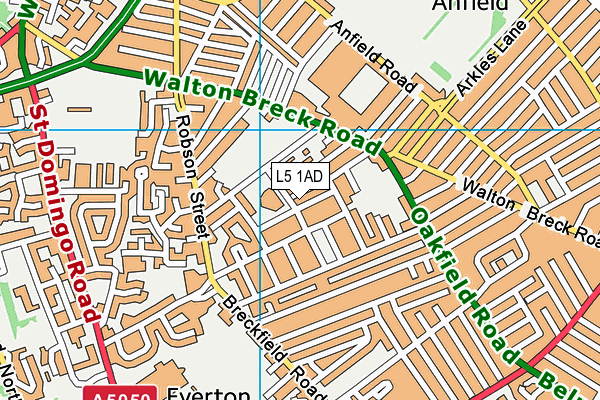 L5 1AD map - OS VectorMap District (Ordnance Survey)