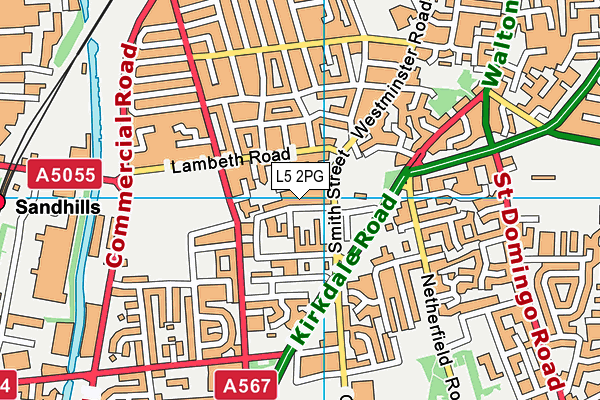 L5 2PG map - OS VectorMap District (Ordnance Survey)