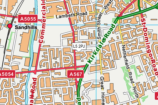 L5 2PJ map - OS VectorMap District (Ordnance Survey)