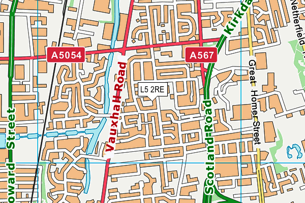 L5 2RE map - OS VectorMap District (Ordnance Survey)