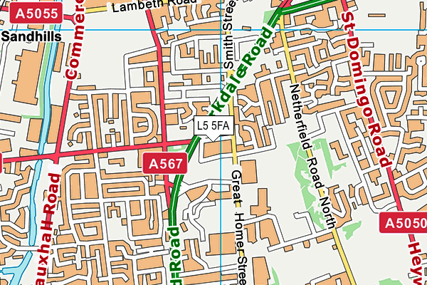 L5 5FA map - OS VectorMap District (Ordnance Survey)