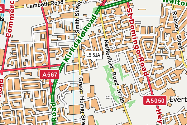 Everton Park map (L5 5JA) - OS VectorMap District (Ordnance Survey)