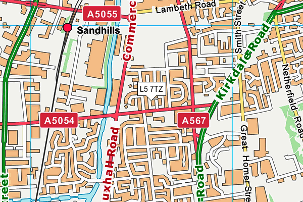 L5 7TZ map - OS VectorMap District (Ordnance Survey)