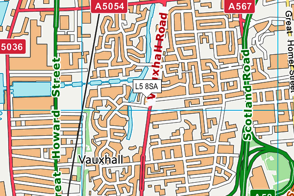 L5 8SA map - OS VectorMap District (Ordnance Survey)