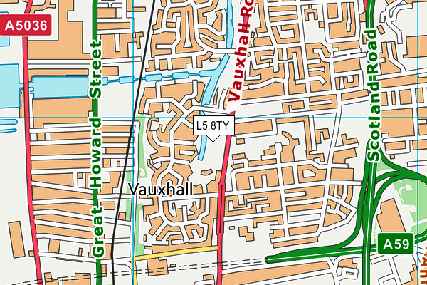 L5 8TY map - OS VectorMap District (Ordnance Survey)