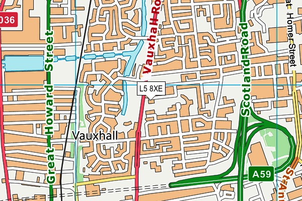 L5 8XE map - OS VectorMap District (Ordnance Survey)