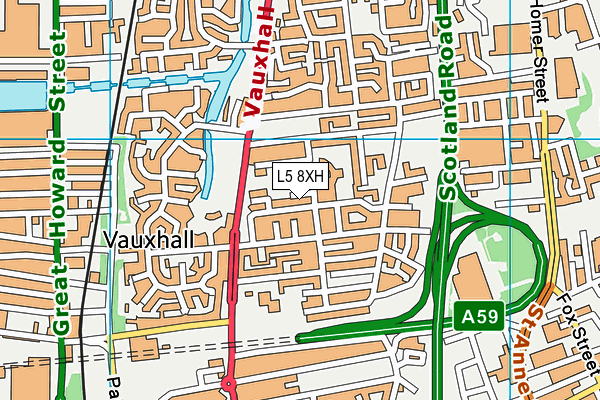 L5 8XH map - OS VectorMap District (Ordnance Survey)