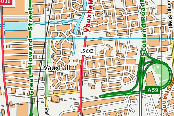 L5 8XZ map - OS VectorMap District (Ordnance Survey)