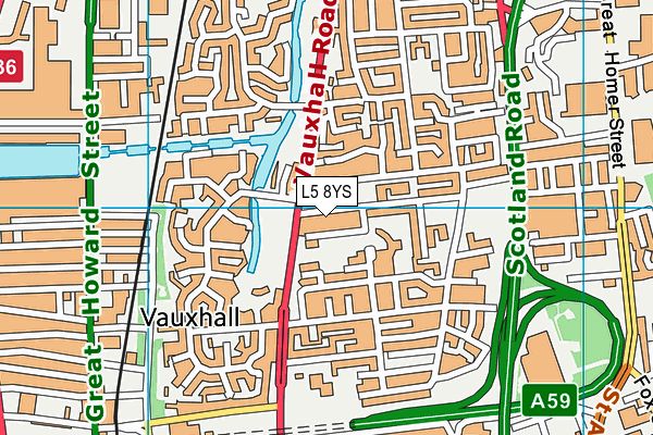L5 8YS map - OS VectorMap District (Ordnance Survey)