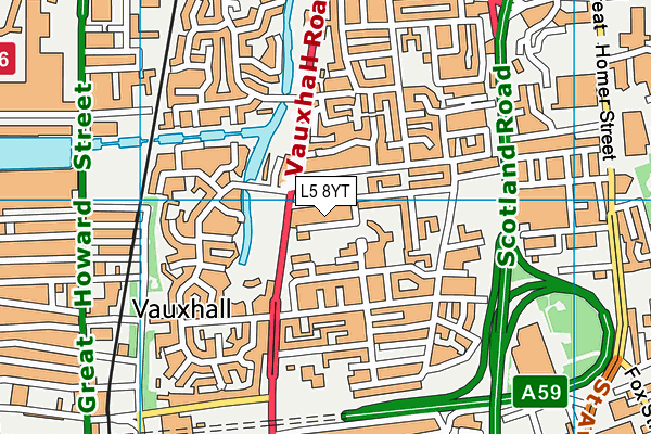 L5 8YT map - OS VectorMap District (Ordnance Survey)