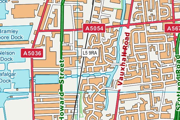 L5 9RA map - OS VectorMap District (Ordnance Survey)