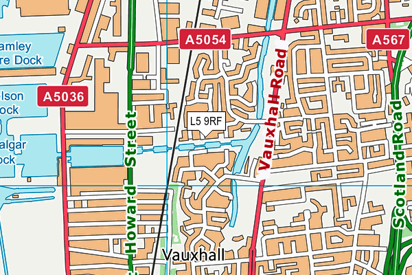 L5 9RF map - OS VectorMap District (Ordnance Survey)