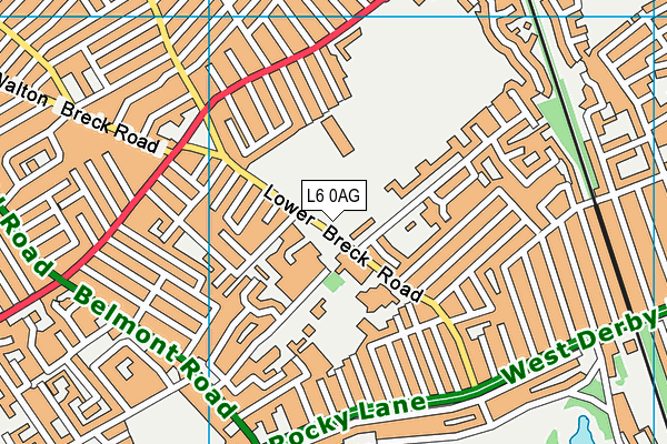Anfield Sports And Community Centre map (L6 0AG) - OS VectorMap District (Ordnance Survey)