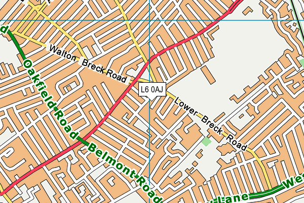 L6 0AJ map - OS VectorMap District (Ordnance Survey)