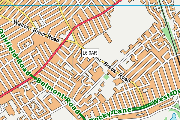 L6 0AR map - OS VectorMap District (Ordnance Survey)