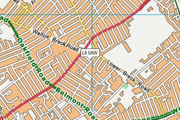 L6 0AW map - OS VectorMap District (Ordnance Survey)