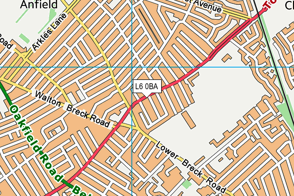 L6 0BA map - OS VectorMap District (Ordnance Survey)