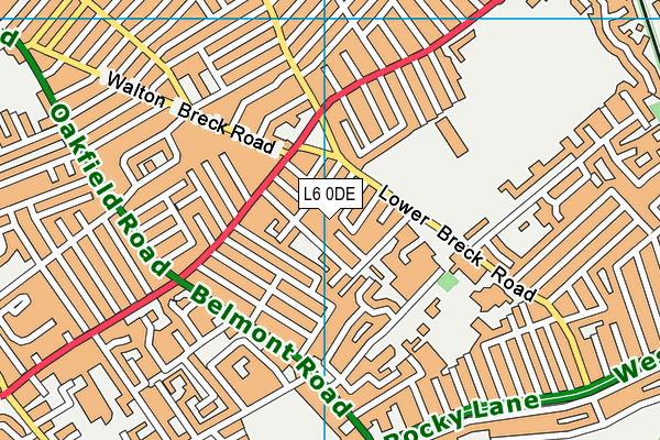 L6 0DE map - OS VectorMap District (Ordnance Survey)