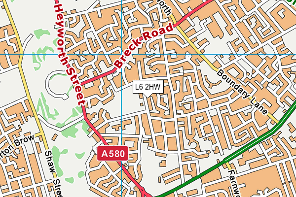 L6 2HW map - OS VectorMap District (Ordnance Survey)