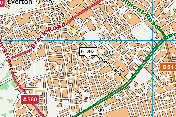 Whitefield Primary School map (L6 2HZ) - OS VectorMap District (Ordnance Survey)