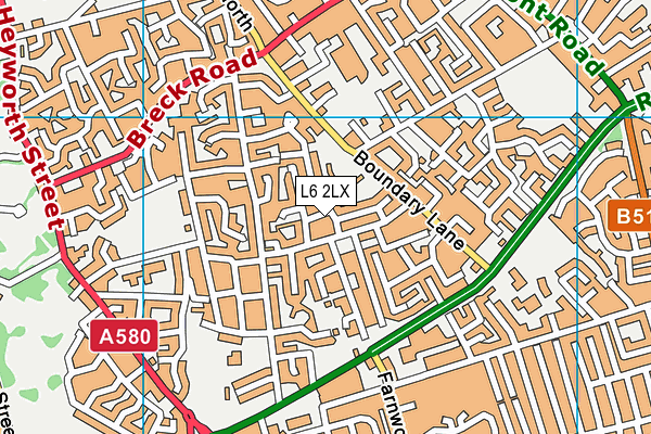 L6 2LX map - OS VectorMap District (Ordnance Survey)
