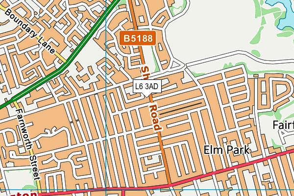 L6 3AD map - OS VectorMap District (Ordnance Survey)