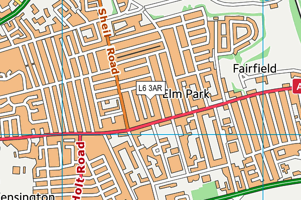 L6 3AR map - OS VectorMap District (Ordnance Survey)