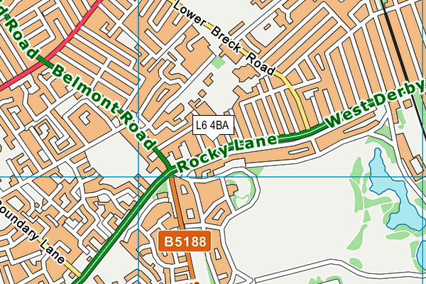 L6 4BA map - OS VectorMap District (Ordnance Survey)