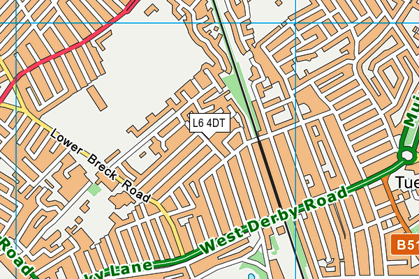 L6 4DT map - OS VectorMap District (Ordnance Survey)