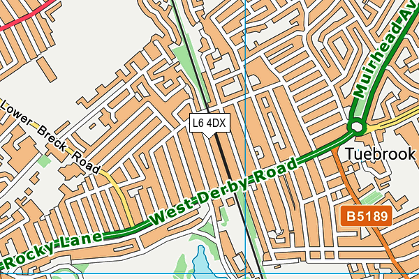 L6 4DX map - OS VectorMap District (Ordnance Survey)