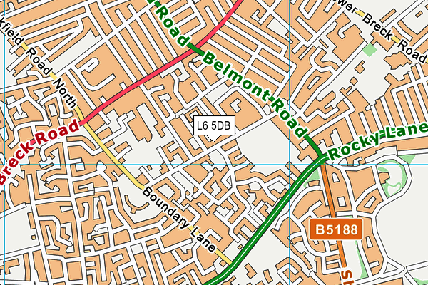 L6 5DB map - OS VectorMap District (Ordnance Survey)