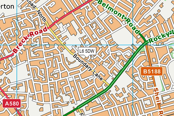 L6 5DW map - OS VectorMap District (Ordnance Survey)