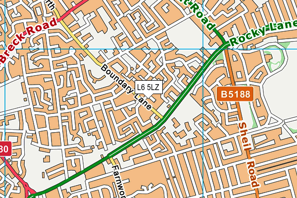 L6 5LZ map - OS VectorMap District (Ordnance Survey)