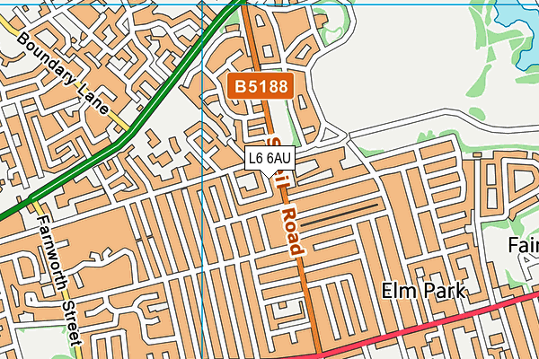 L6 6AU map - OS VectorMap District (Ordnance Survey)