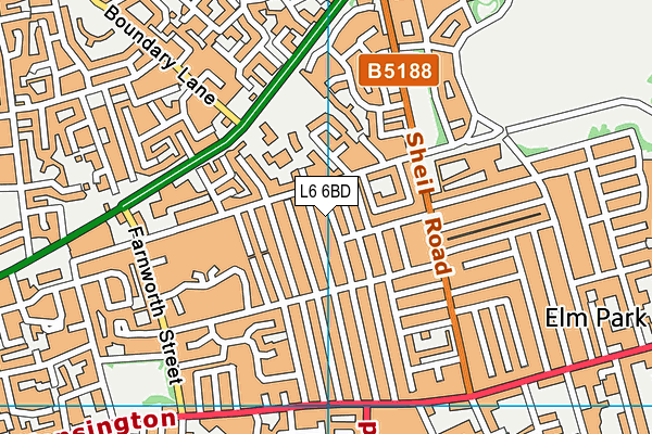 L6 6BD map - OS VectorMap District (Ordnance Survey)