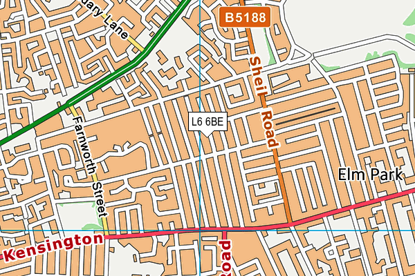 L6 6BE map - OS VectorMap District (Ordnance Survey)