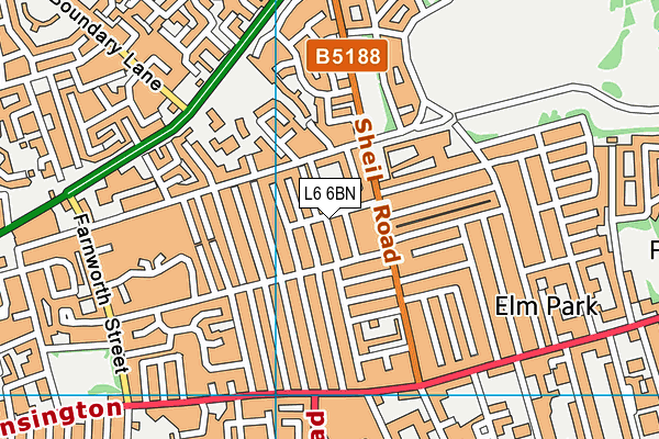 L6 6BN map - OS VectorMap District (Ordnance Survey)