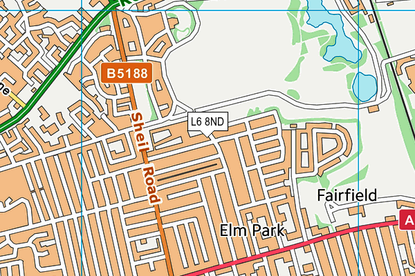 L6 8ND map - OS VectorMap District (Ordnance Survey)