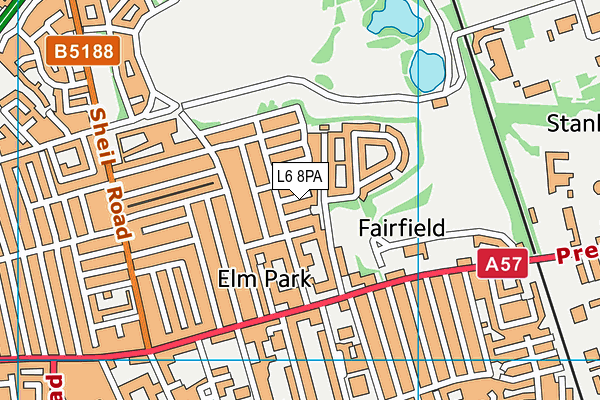 L6 8PA map - OS VectorMap District (Ordnance Survey)