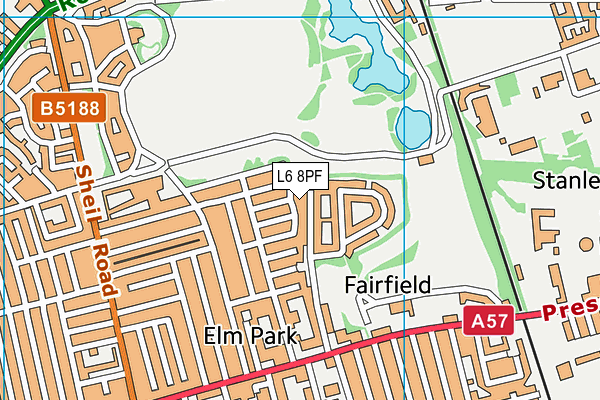 L6 8PF map - OS VectorMap District (Ordnance Survey)