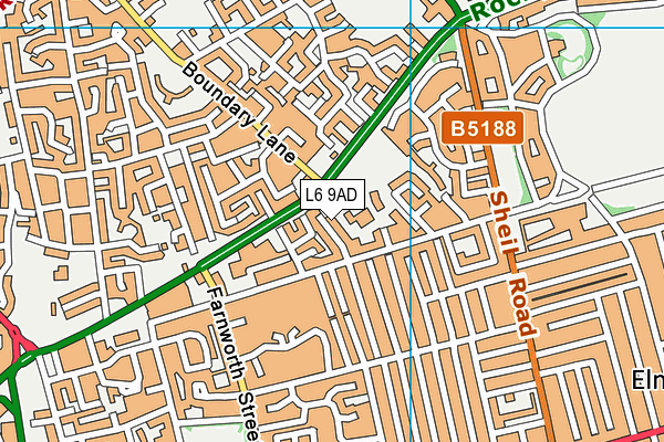 L6 9AD map - OS VectorMap District (Ordnance Survey)