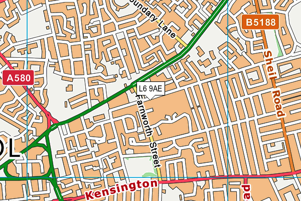 L6 9AE map - OS VectorMap District (Ordnance Survey)