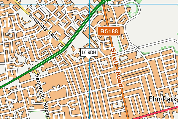 L6 9DH map - OS VectorMap District (Ordnance Survey)