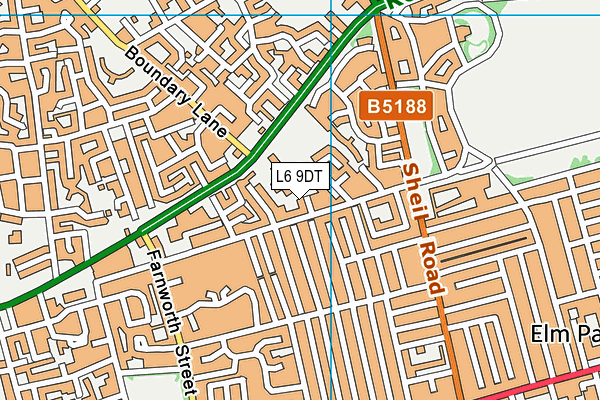 L6 9DT map - OS VectorMap District (Ordnance Survey)
