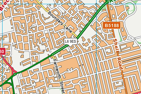 L6 9ES map - OS VectorMap District (Ordnance Survey)