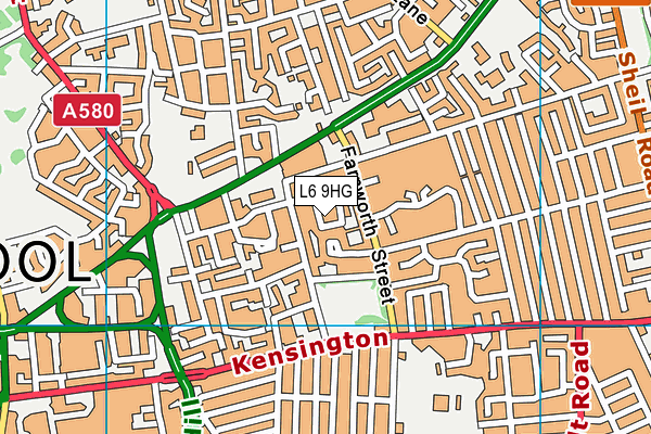 L6 9HG map - OS VectorMap District (Ordnance Survey)